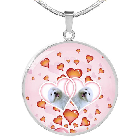 Maltese Dog Print Circle Charm Luxury Necklace-Free Shipping