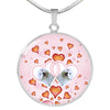 Maltese Dog Print Circle Charm Luxury Necklace-Free Shipping