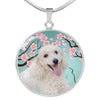 Poodle Dog Print Circle Pendant Luxury Necklace-Free Shipping