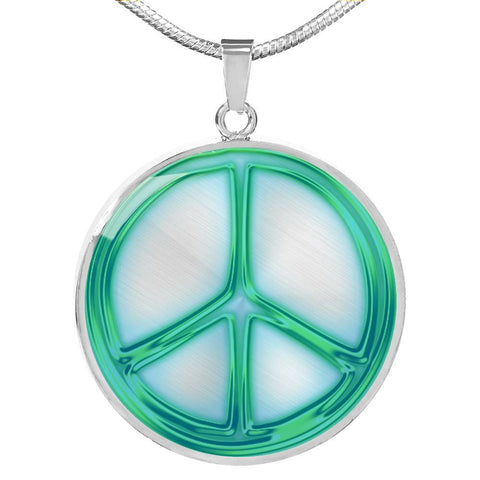 Glowing Peace Sign Print Luxury Necklace-Free Shipping