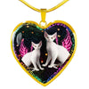 Devon Rex Cat Print Heart Charm Necklaces-Free Shipping