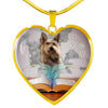 Berger Picard Print Heart Pendant Luxury Necklace-Free Shipping