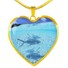 Fish Print Heart Pendant Luxury Necklace-Free Shipping