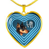 Miniature Pinscher Dog Print Heart Charm Necklaces-Free Shipping