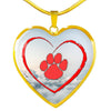 Paws Print Heart Pendant Luxury Necklace-Free Shipping