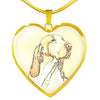 Bracco Italiano Dog Print Heart Pendant Luxury Necklace-Free Shipping