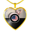 Sphynx Cat Print Heart Pendant Luxury Necklace-Free Shipping