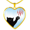 Cat Print Heart Pendant Luxury Necklace-Free Shipping
