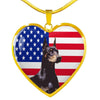 Doberman Pinscher Print Heart Pendant Luxury Necklace-Free Shipping