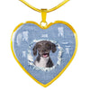 Amazing Spanish Water Dog Print Heart Pendant Luxury Necklace-Free Shipping