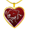 Pit Bull Terrier Dog Print Heart Charm Necklaces-Free Shipping