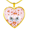 Maltese Dog Print Heart Charm Luxury Necklace-Free Shipping