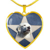Great Pyrenees Print Heart Pendant Luxury Necklace-Free Shipping