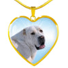 Central Asian Shepherd Dog Print Heart Pendant Luxury Necklace-Free Shipping