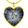 Italian Greyhound Dog Print Heart Pendant Luxury Necklace-Free Shipping