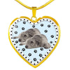 Irish Wolfhound Dog Print Heart Pendant Luxury Necklace-Free Shipping