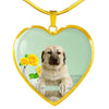 Anatolian Shepherd Dog Print Heart Pendant Luxury Necklace-Free Shipping