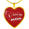 'I Love MY MOM' Red Print Heart Pendant Luxury Necklace