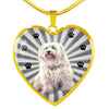 Havanese Dog Print Heart Charm Necklace-Free Shipping