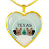Yorkshire Terrier (Yorkie) Texas Print Heart Charm Luxury Necklace-Free Shipping