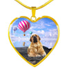 Spanish Mastiff Dog Print Heart Pendant Luxury Necklace-Free Shipping