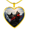 Bombay Cat Print Heart Pendant Luxury Necklace-Free Shipping