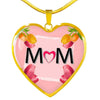 "MOM" Print Heart Pendant Luxury Necklace