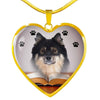 Finnish Lapphund Print Heart Pendant Luxury Necklace-Free Shipping