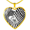 Black&White Snake Print Heart Pendant Luxury Necklace-Free Shipping