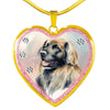 Leonberger Dog Art Print Heart Charm Necklaces-Free Shipping