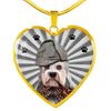Dandie Dinmont Terrier Print Heart Pendant Luxury Necklace-Free Shipping