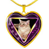 Javanese Cat Print Heart Charm Necklaces-Free Shipping