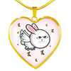 Flying Cat Print Heart Pendant Luxury Necklace-Free Shipping