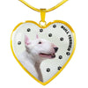 Bull Terrier Print Heart Pendant Luxury Necklace-Free Shipping