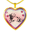 Golden Retriever Dog Print Heart Charm Necklaces-Free Shipping