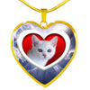 Cute Burmilla Cat Print Heart Pendant Luxury Necklace-Free Shipping