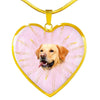 Labrador Retriever Print Heart Charm Necklaces-Free Shipping