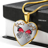 Butterfly Print Heart Pendant Luxury Necklace-Free Shipping