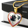 Cute Pug Dog Print Heart Charm Necklaces-Free Shipping