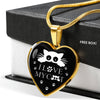" I Love My Cat" Print Heart Pendant Luxury Necklace