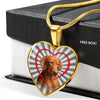 Lovely Vizsla Dog Print Heart Charm Necklace-Free Shipping