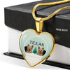 Yorkshire Terrier (Yorkie) Texas Print Heart Charm Luxury Necklace-Free Shipping