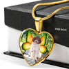 Cute Lagotto Romagnolo Dog Print Heart Pendant Luxury Necklace-Free Shipping