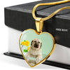 Anatolian Shepherd Dog Print Heart Pendant Luxury Necklace-Free Shipping