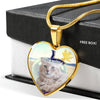 Cute LaPerm Cat Print Heart Pendant Luxury Necklace-Free Shipping