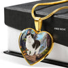 Munchkin Cat Print Heart Pendant Luxury Necklace-Free Shipping