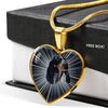 Bluetick Coonhound Dog Print Heart Pendant Luxury Necklace-Free Shipping