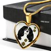Cavalier King Charles Spaniel Dog Print Heart Charm Necklaces-Free Shipping