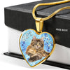 Cute Maine Coon Print Heart Pendant Luxury Necklace-Free Shipping