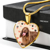 Sussex Spaniel Print Heart Pendant Luxury Necklace-Free Shipping